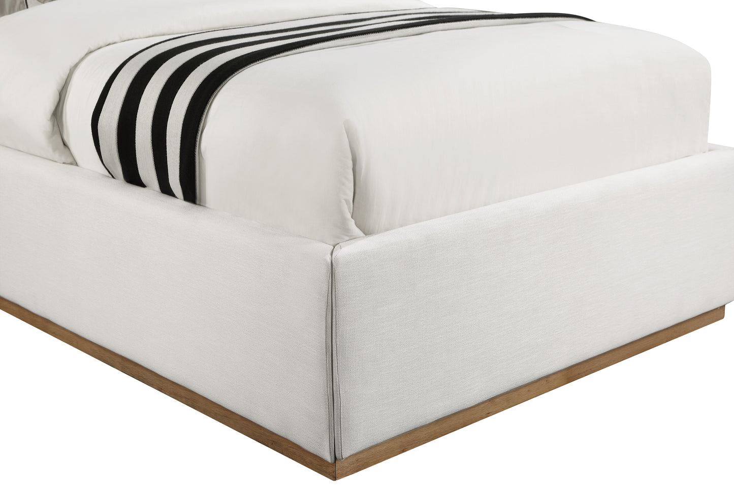 edison cream linen textured fabric twin bed t