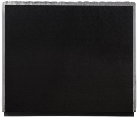Edison Grey Linen Textured Fabric Queen Bed Q