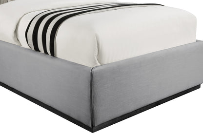 Edison Grey Linen Textured Fabric Twin Bed T