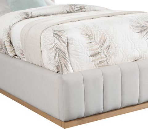 Rays Cream Linen Textured Fabric Twin Bed T