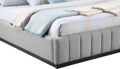 Rays Grey Linen Textured Fabric King Bed K