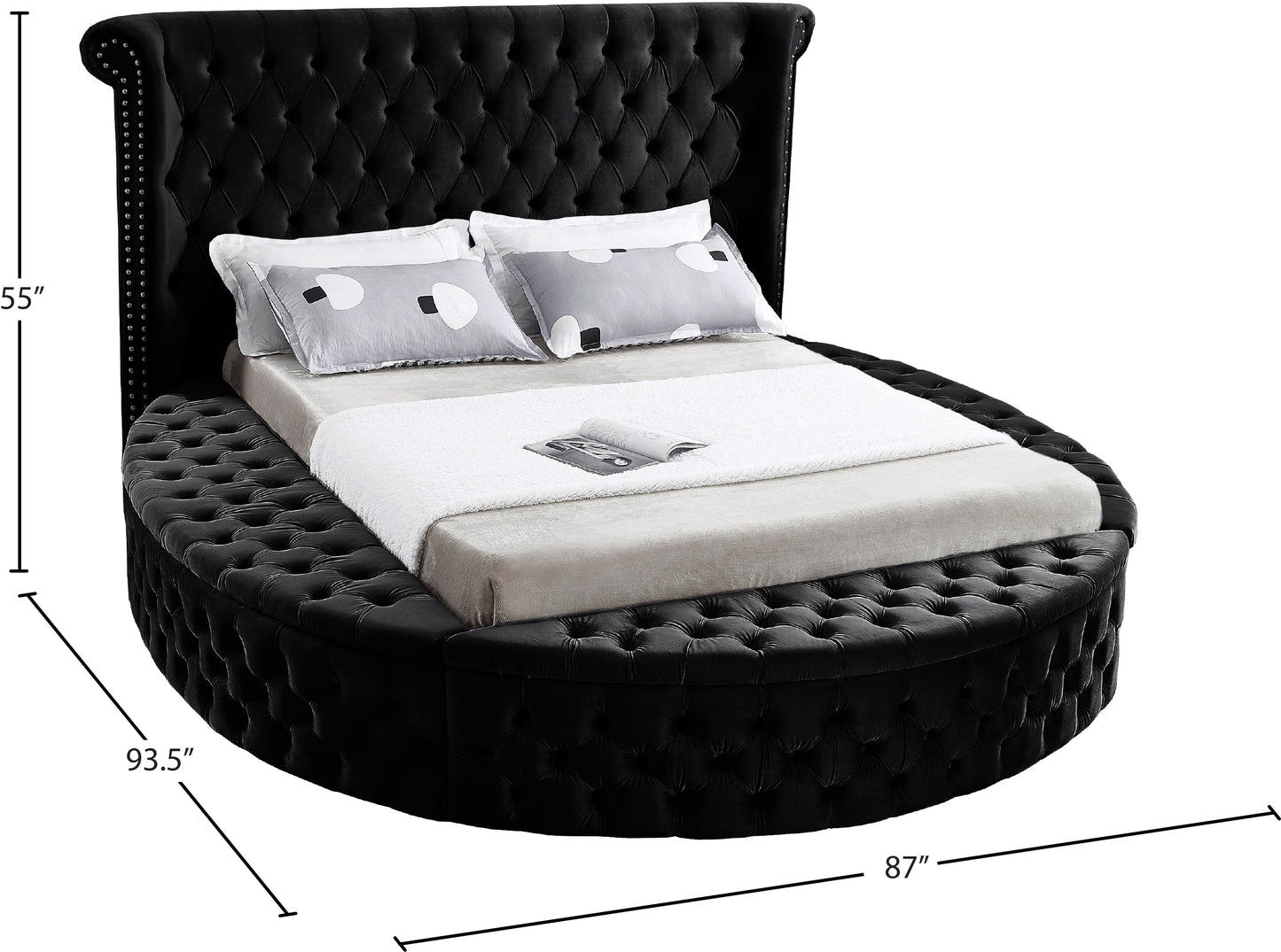 indulge black velvet full bed (3 boxes) f