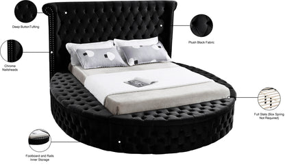 Indulge Black Velvet Full Bed (3 Boxes) F