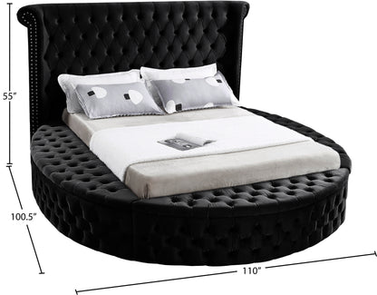 Indulge Black Velvet King Bed (3 Boxes) K