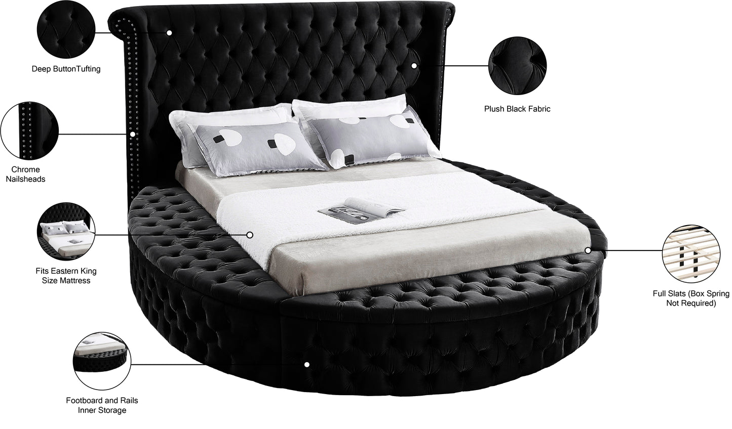 indulge black velvet king bed (3 boxes) k