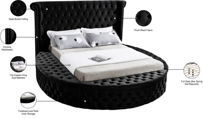 Indulge Black Velvet King Bed (3 Boxes) K