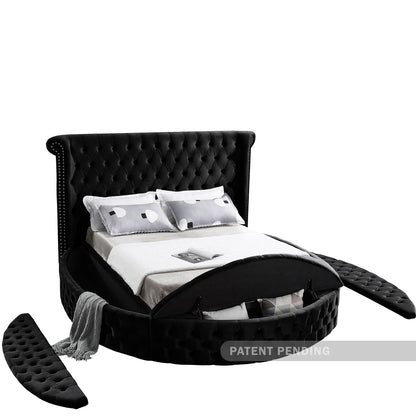 Indulge Black Velvet King Bed (3 Boxes) K