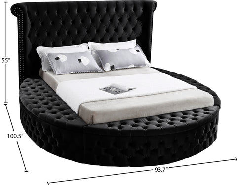 Indulge Black Velvet Queen Bed (3 Boxes) Q