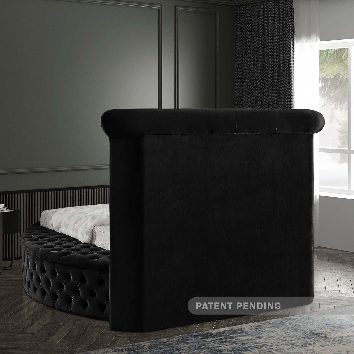 indulge black velvet twin bed (3 boxes) t