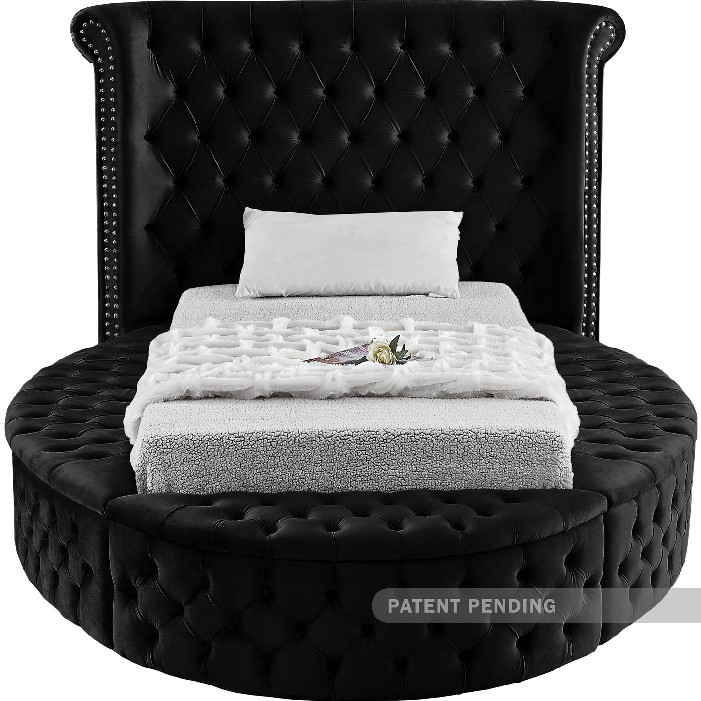 indulge black velvet twin bed (3 boxes) t