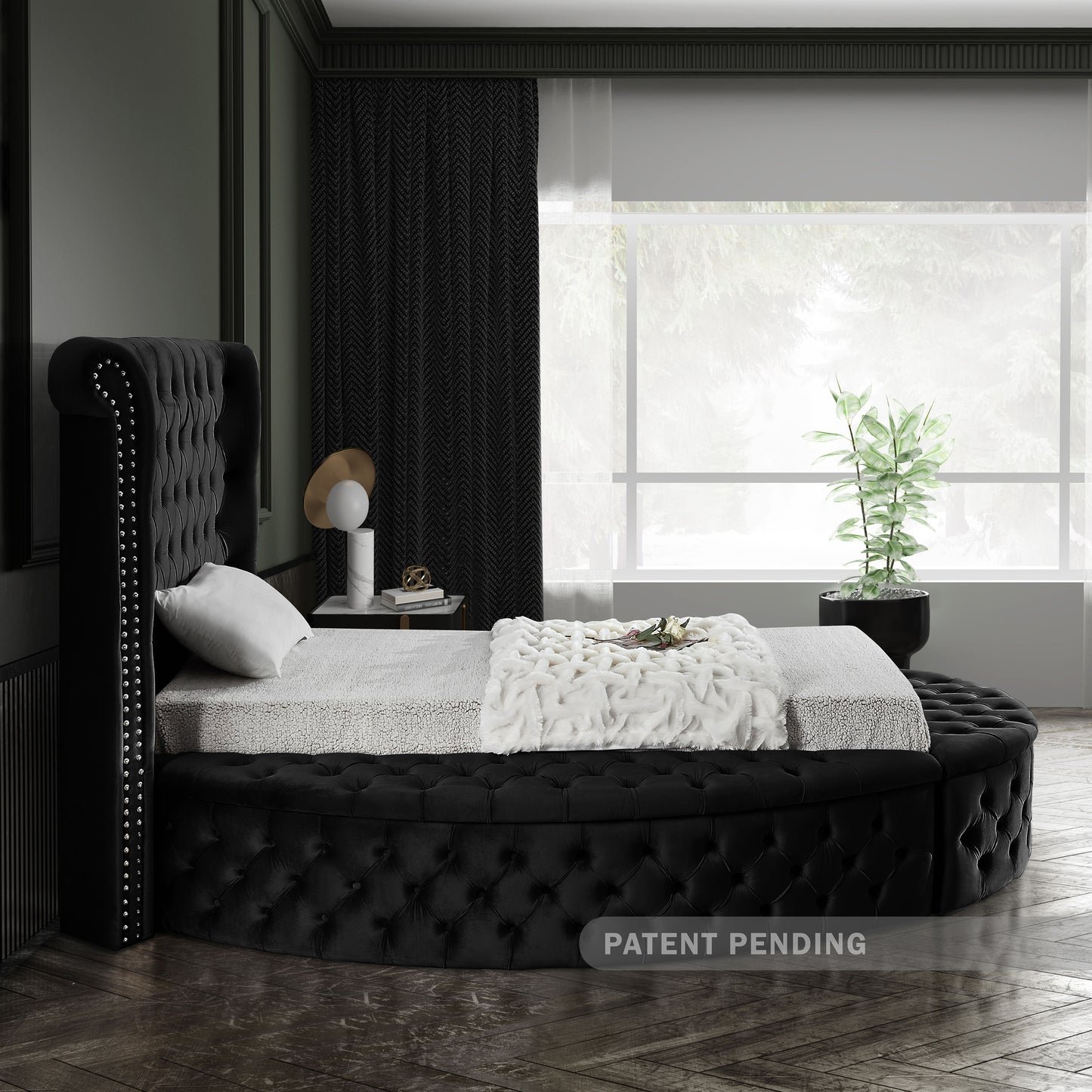 indulge black velvet twin bed (3 boxes) t