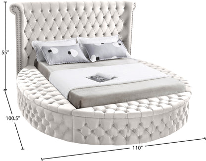 Indulge Cream Velvet King Bed (3 Boxes) K