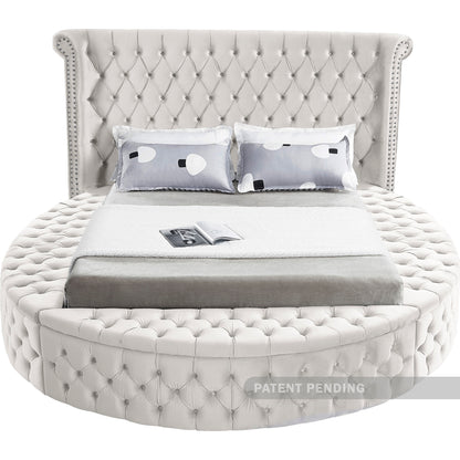 Indulge Cream Velvet King Bed (3 Boxes) K