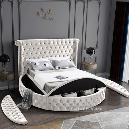 Indulge Cream Velvet King Bed (3 Boxes) K