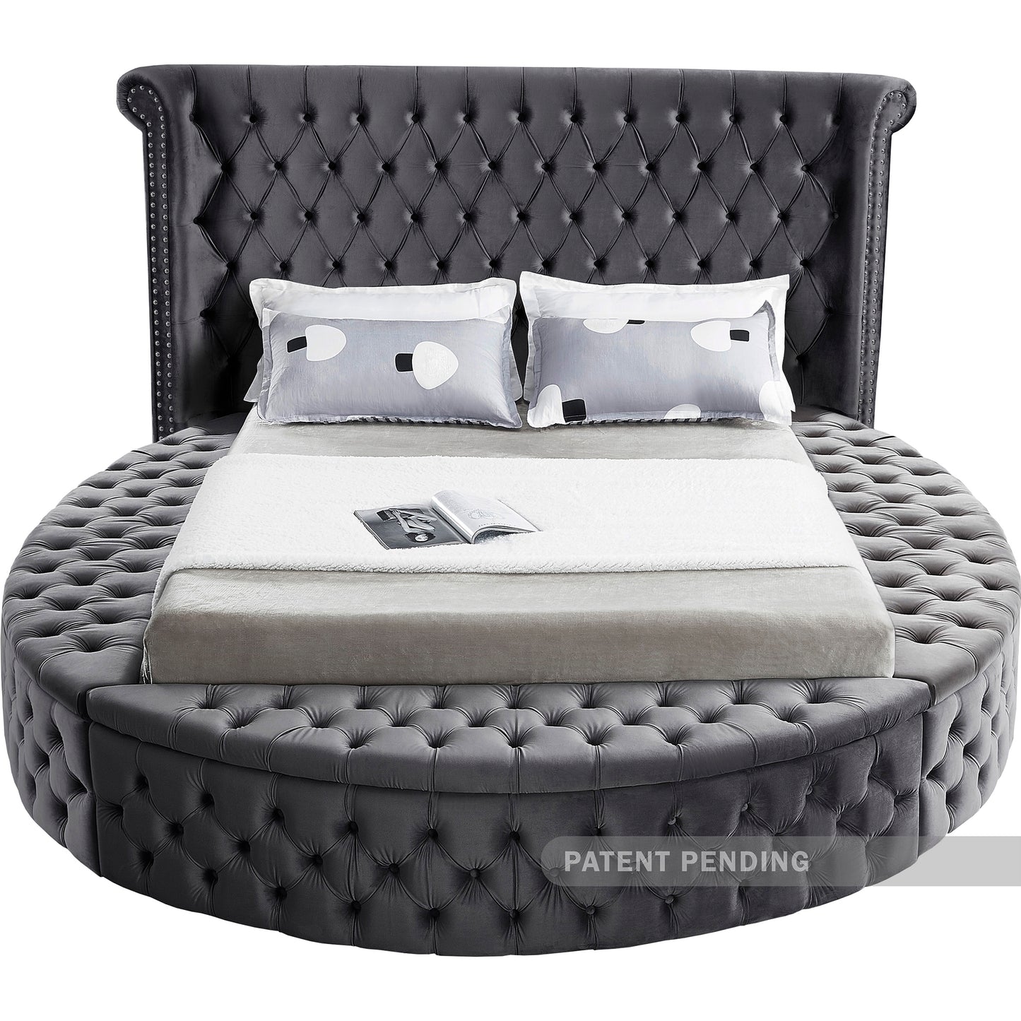 indulge grey velvet full bed (3 boxes) f