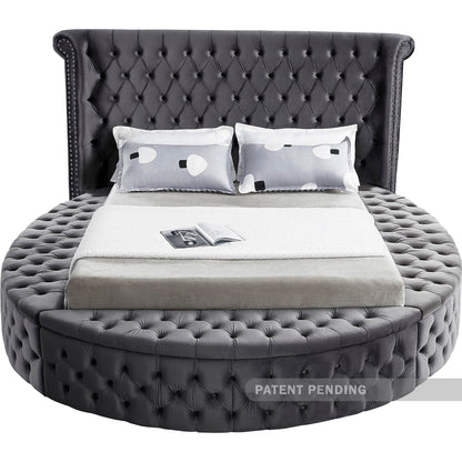 Indulge Grey Velvet Full Bed (3 Boxes) F