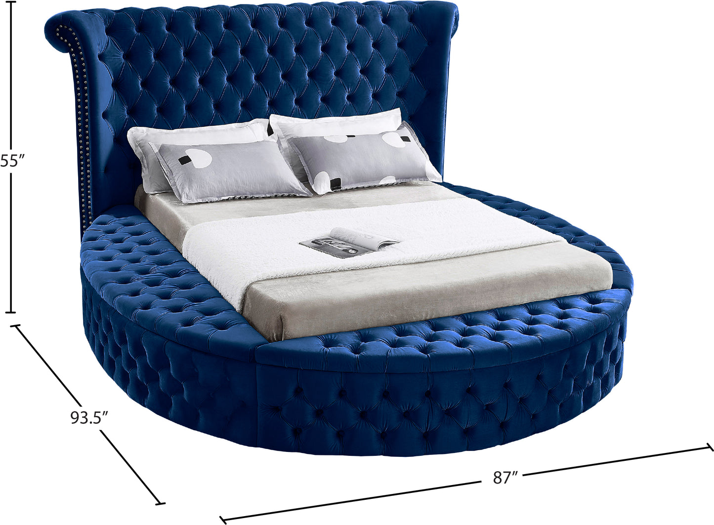 indulge navy velvet full bed (3 boxes) f