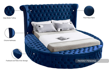 Indulge Navy Velvet Full Bed (3 Boxes) F