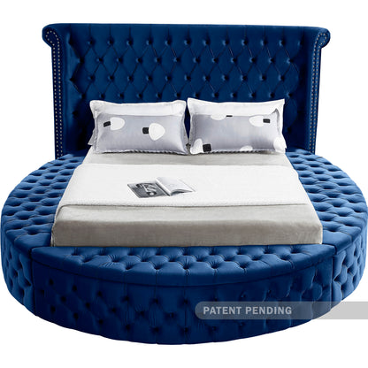 Indulge Navy Velvet Full Bed (3 Boxes) F