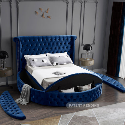 Indulge Navy Velvet Full Bed (3 Boxes) F