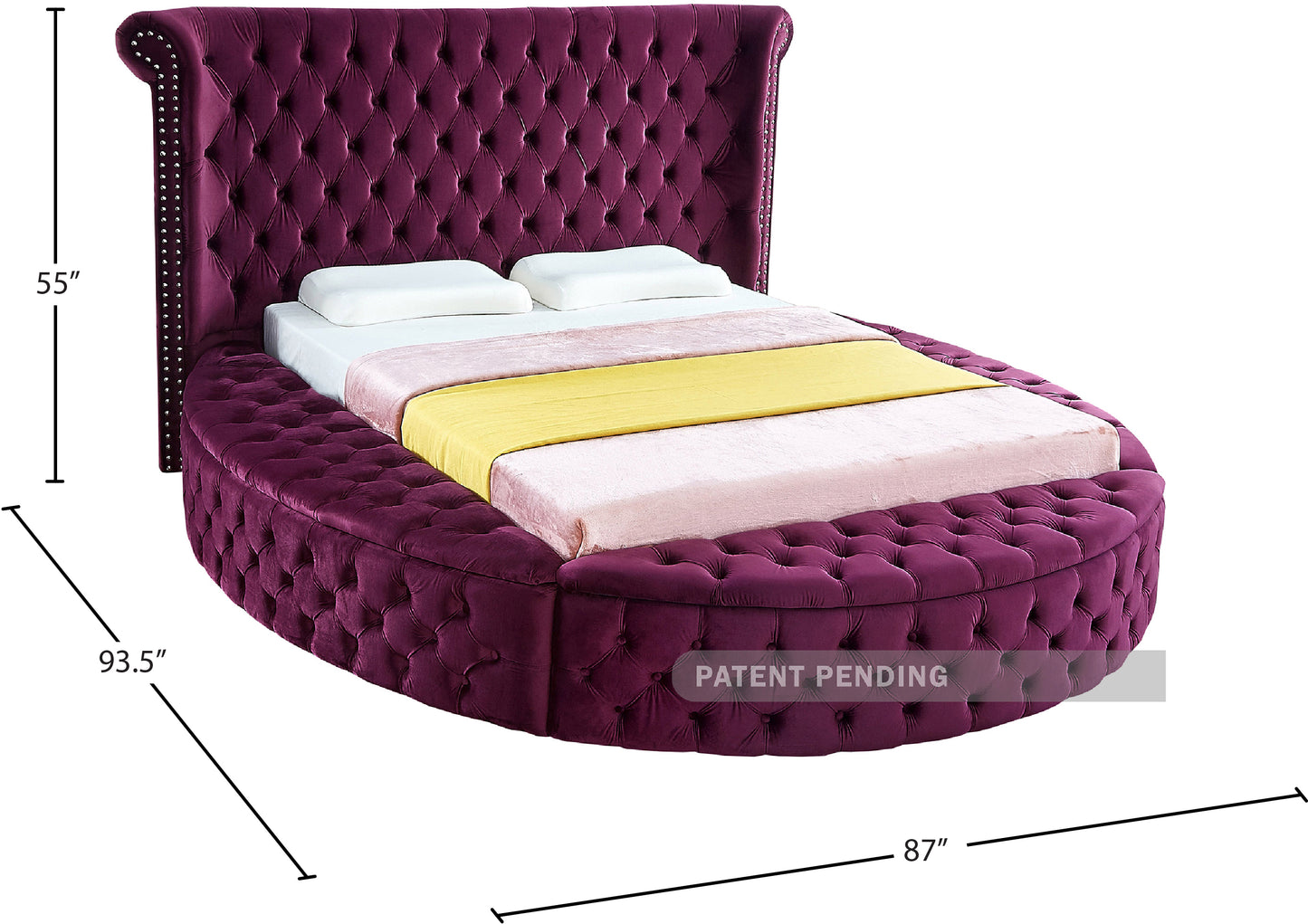 indulge purple velvet full bed f