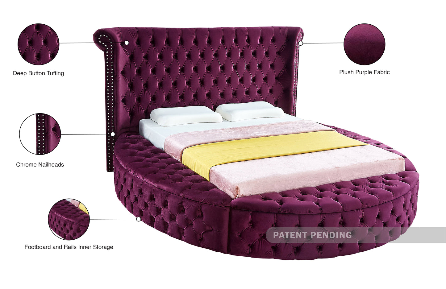 indulge purple velvet full bed f