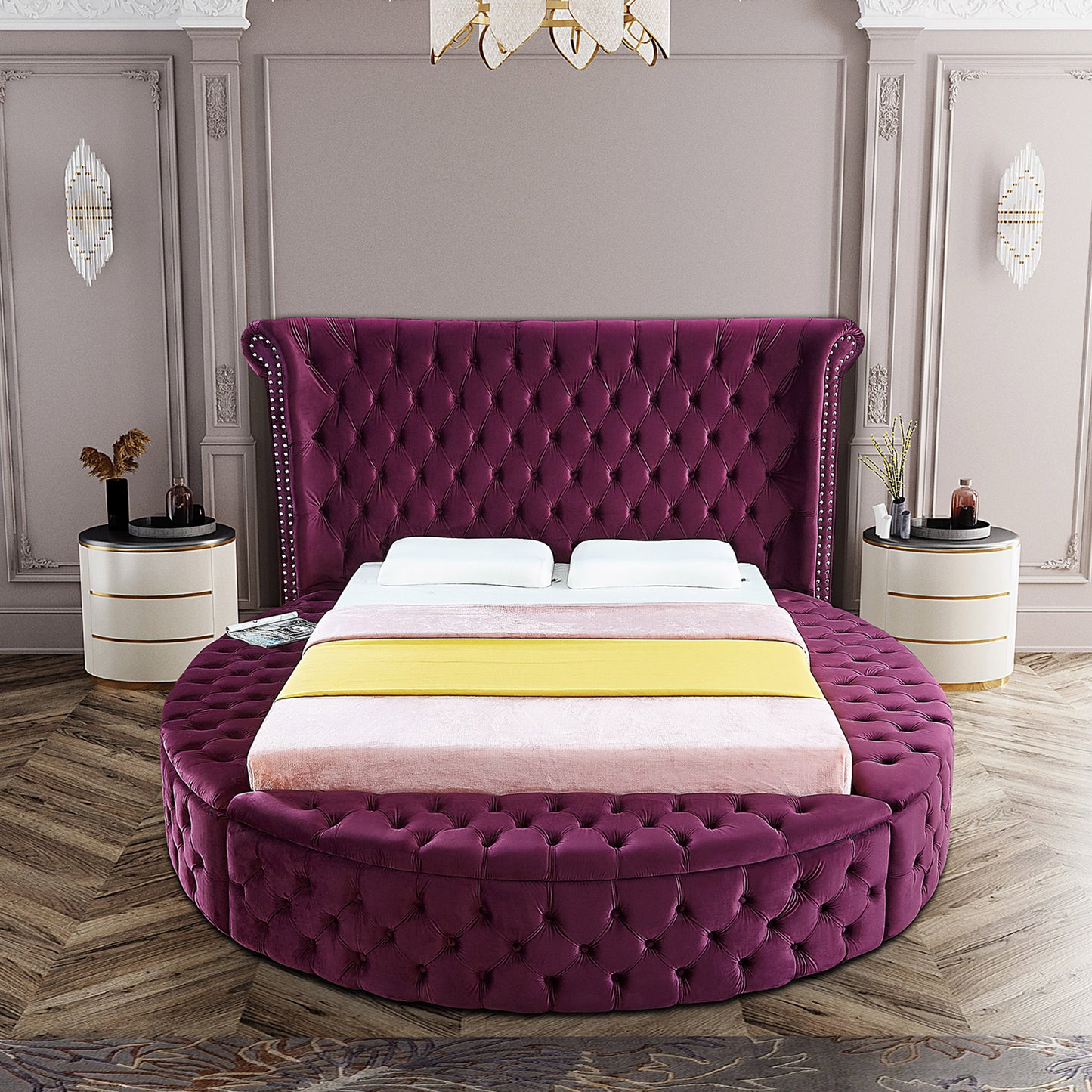 indulge purple velvet full bed f