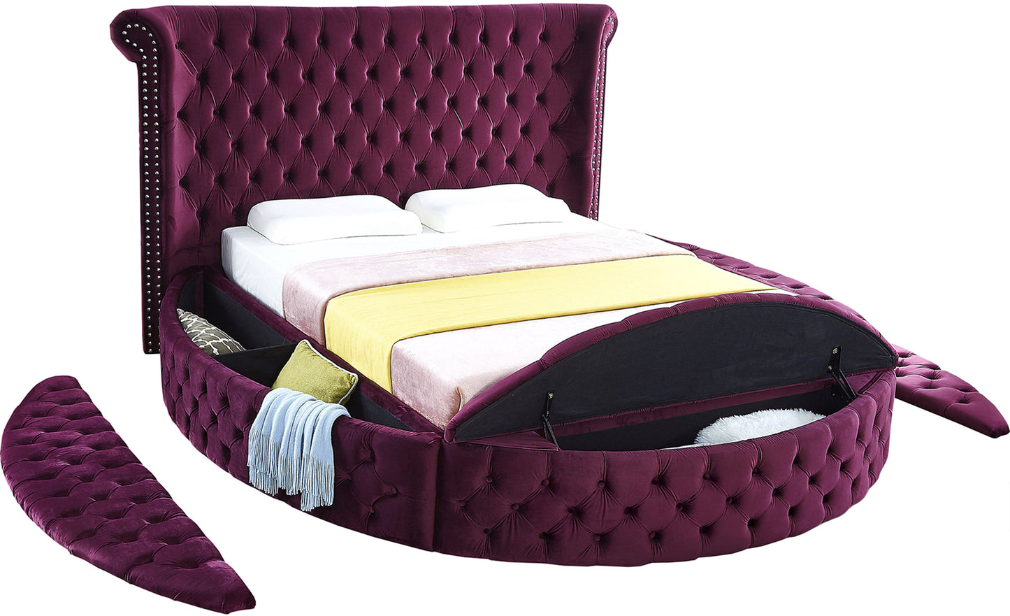 indulge purple velvet full bed f