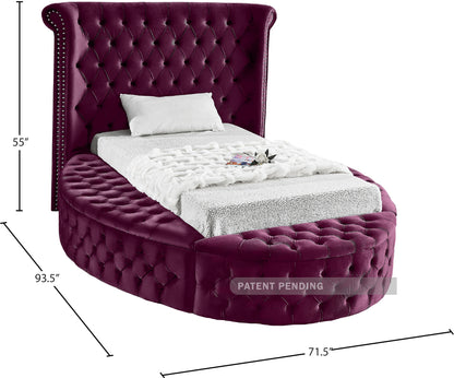 Indulge Purple Velvet Twin Bed T