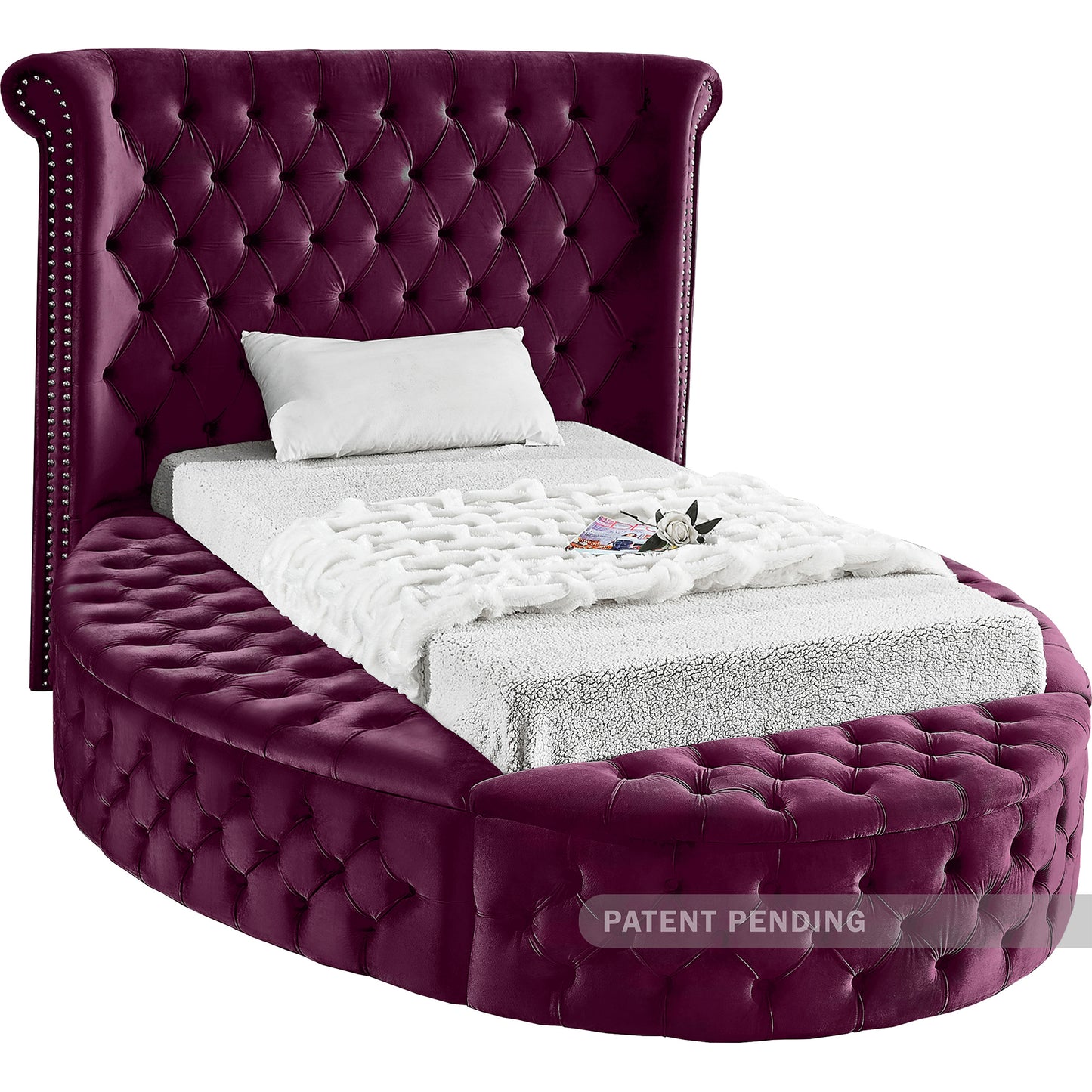 indulge purple velvet twin bed t