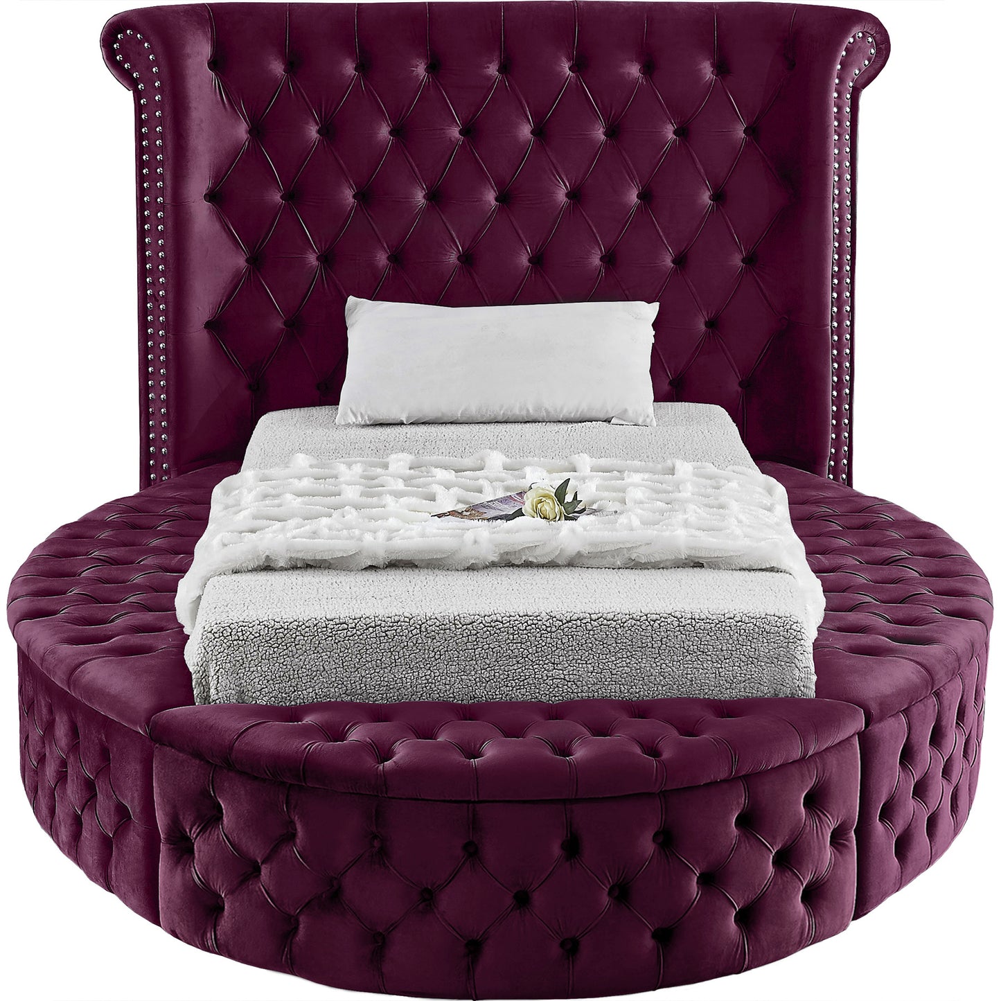 indulge purple velvet twin bed t