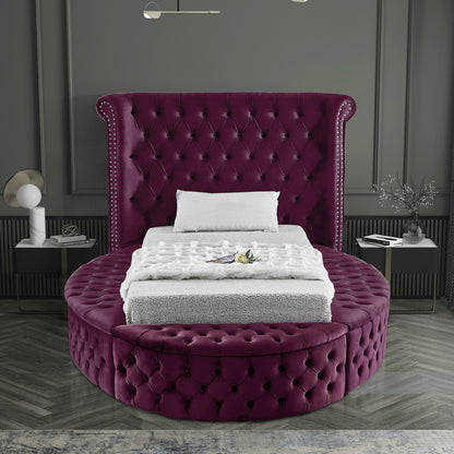 Indulge Purple Velvet Twin Bed T