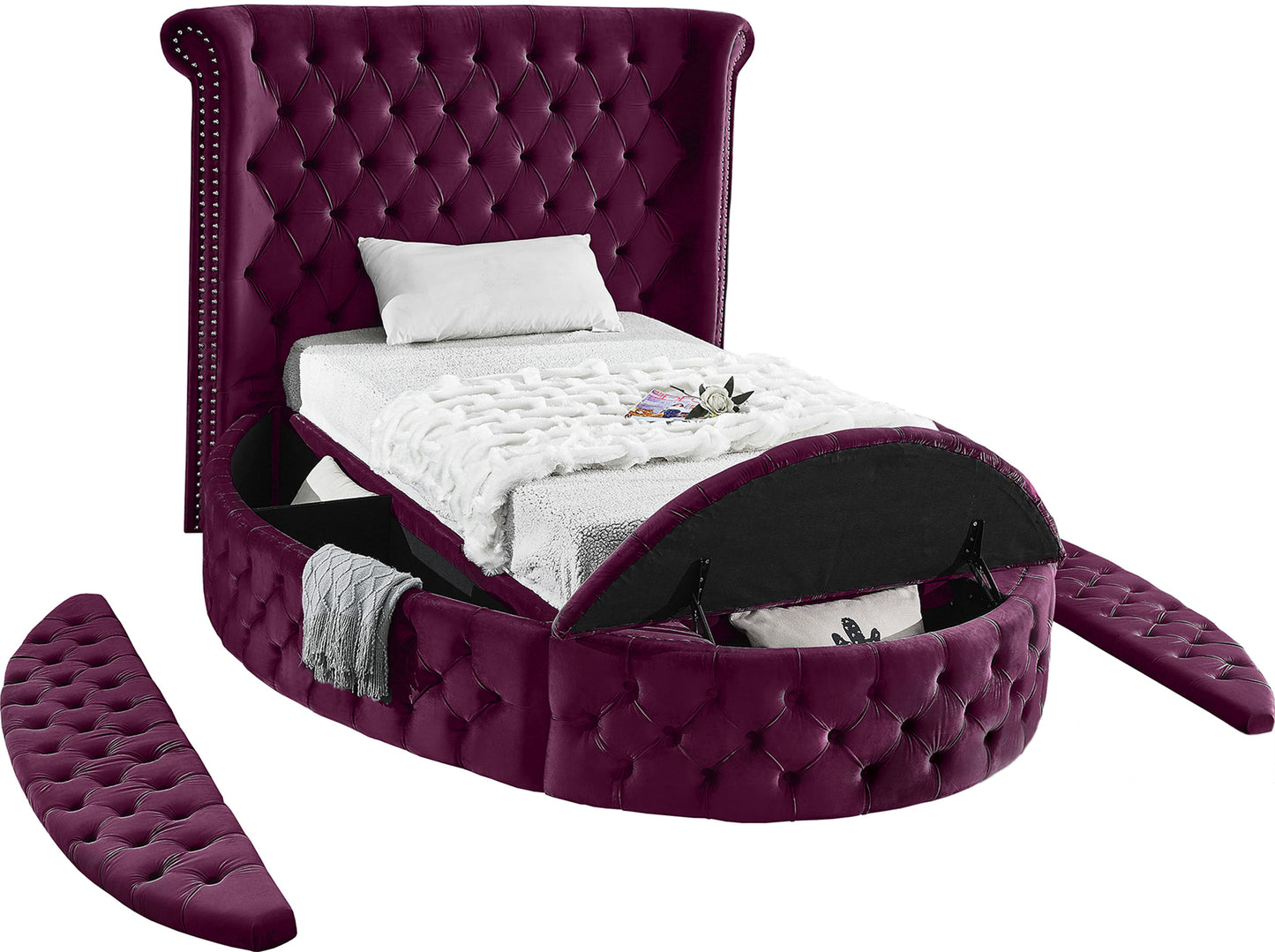 indulge purple velvet twin bed t