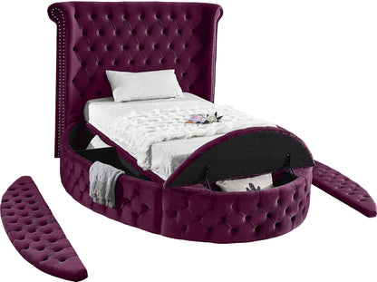 Indulge Purple Velvet Twin Bed T