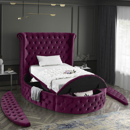 Indulge Purple Velvet Twin Bed T