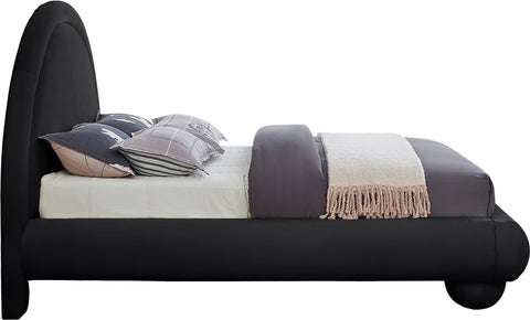 Iris Black Velvet Upholstered Full Bed, 1 Piece