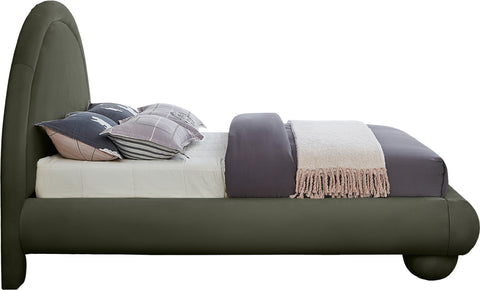 Iris Green Velvet Upholstered Full Bed, 1 Piece