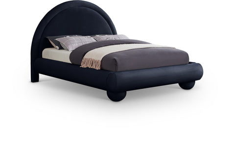Iris Navy Velvet Upholstered Full Bed, 1 Piece