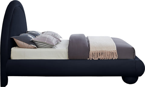 Iris Navy Velvet Upholstered Full Bed, 1 Piece
