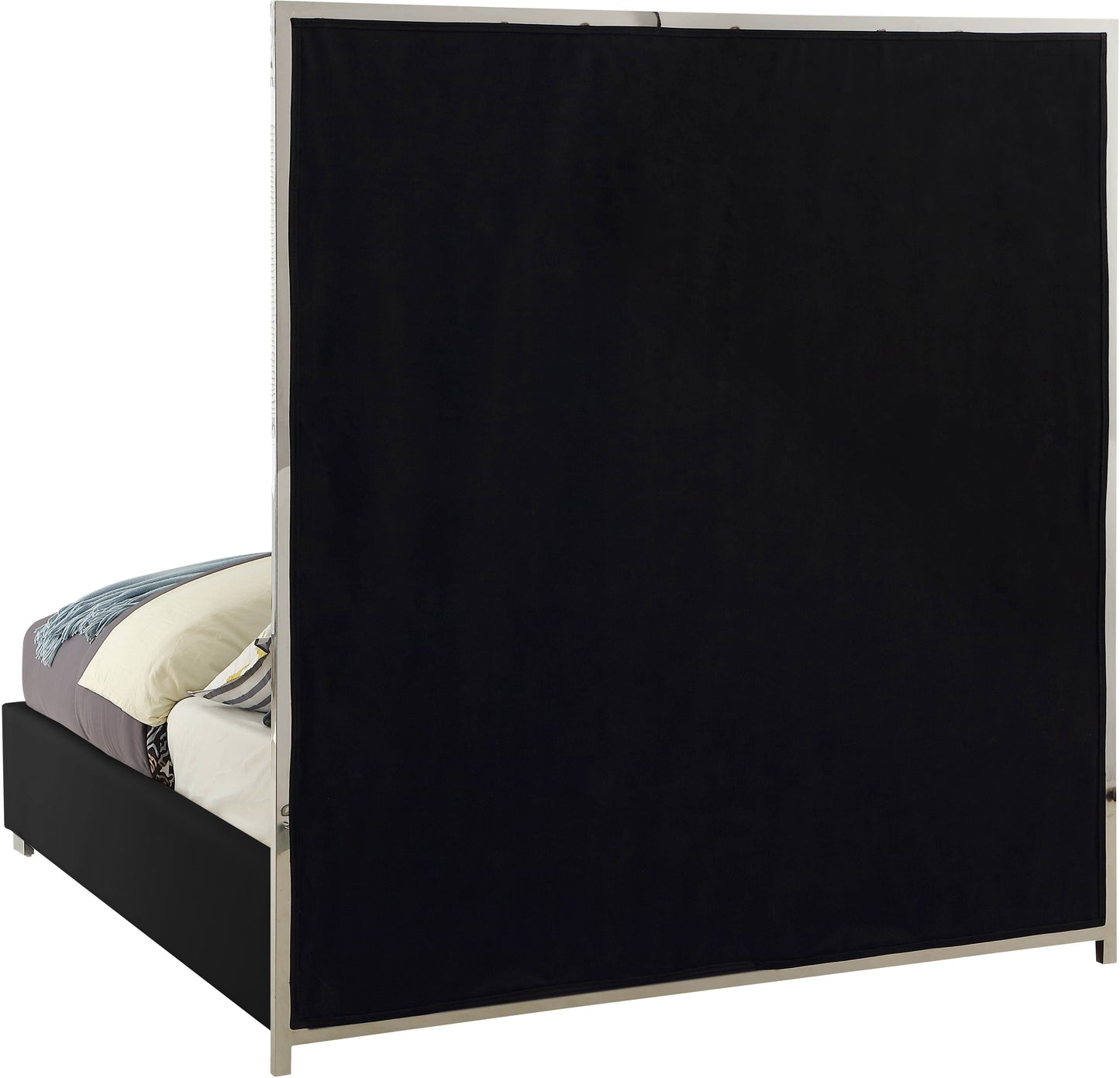 venti black faux leather king bed k