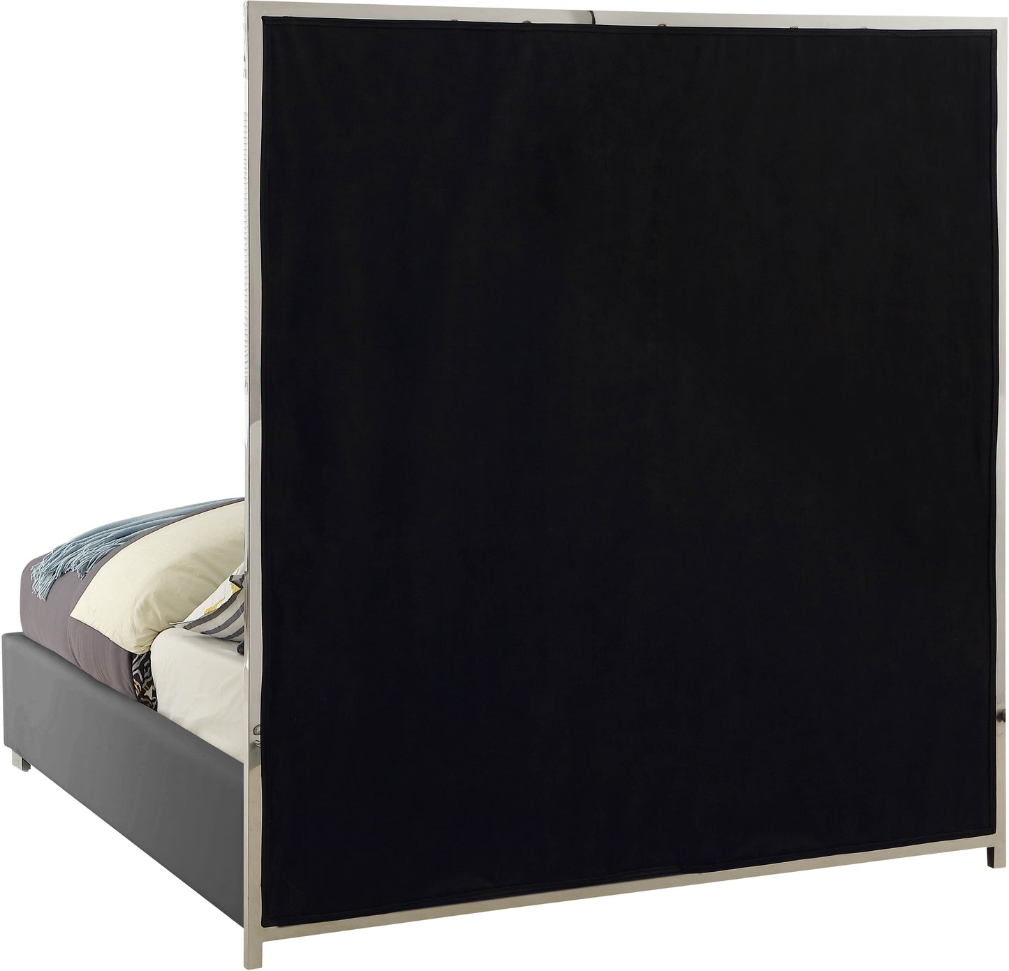 venti grey faux leather king bed k