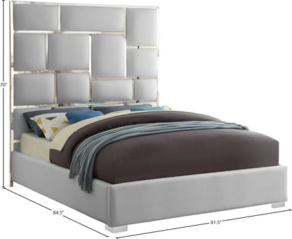 Venti White Faux Leather King Bed K