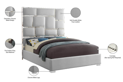 Venti White Faux Leather King Bed K