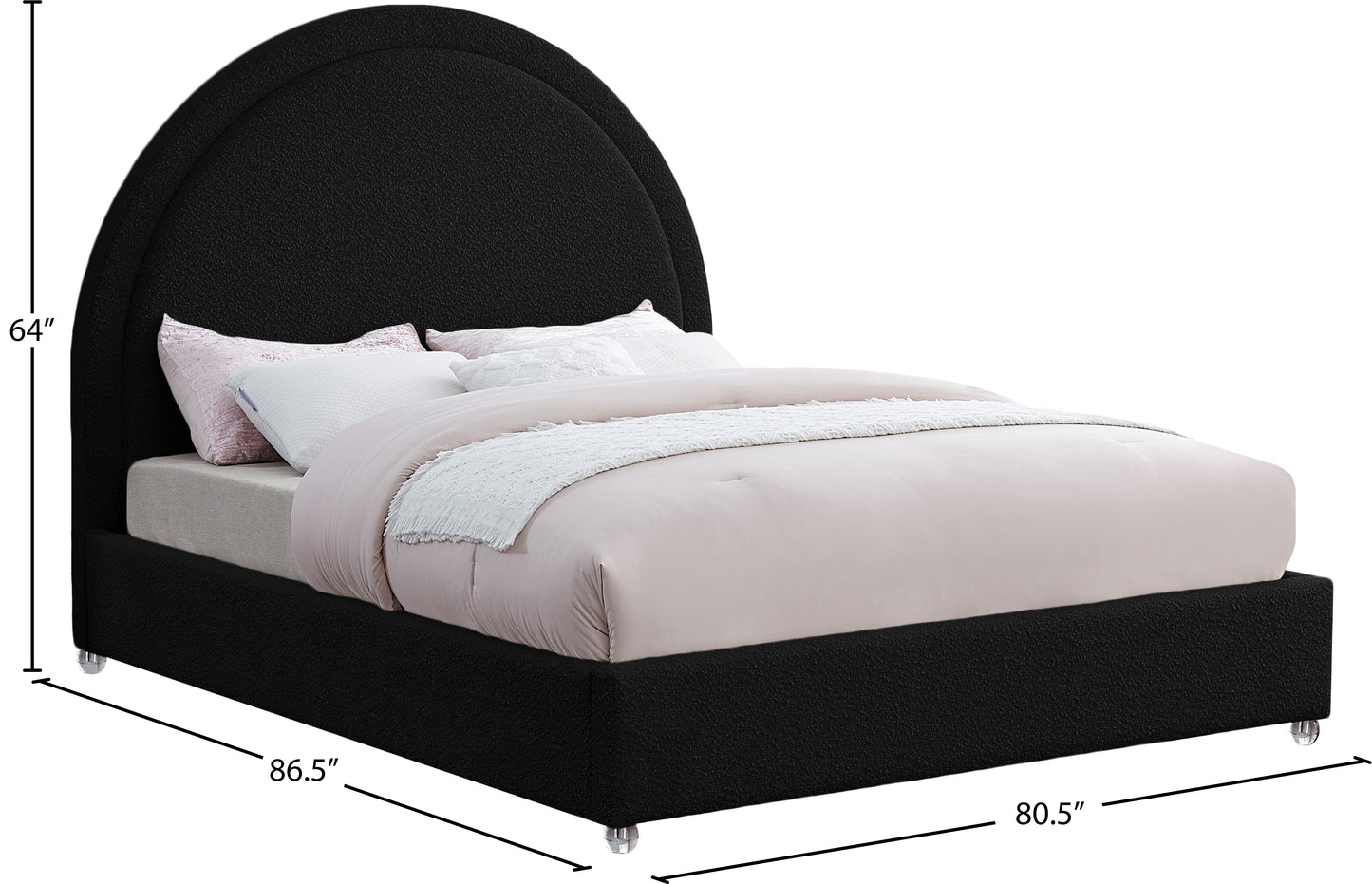 emory black fabric king bed k