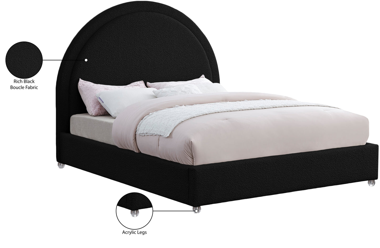 emory black fabric king bed k