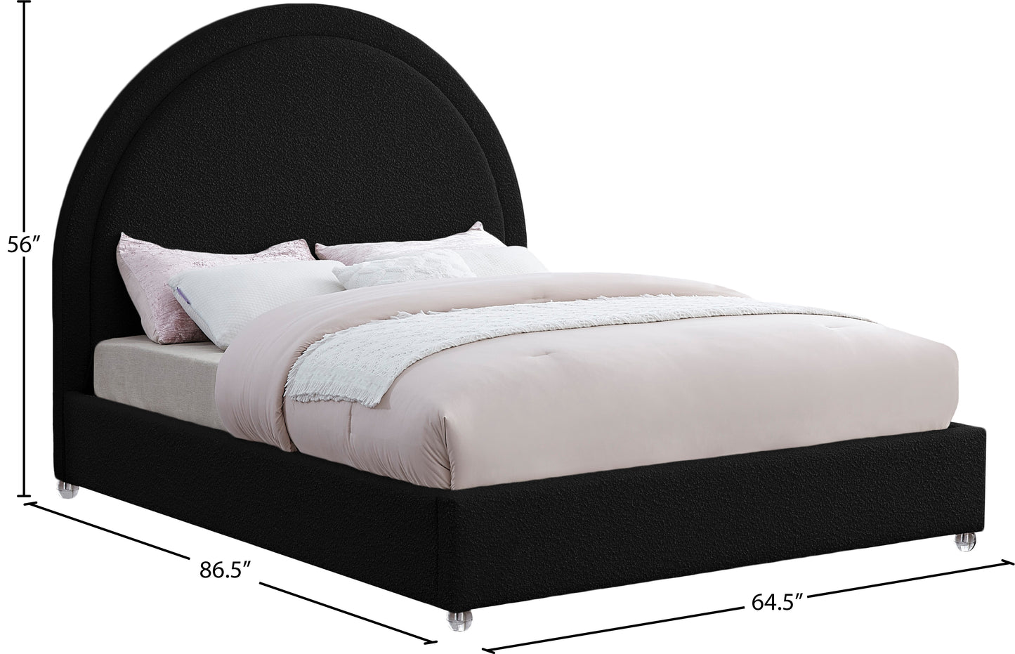 emory black fabric queen bed q