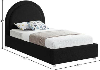 Emory Black Fabric Twin Bed T