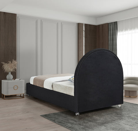 Emory Black Fabric Twin Bed T