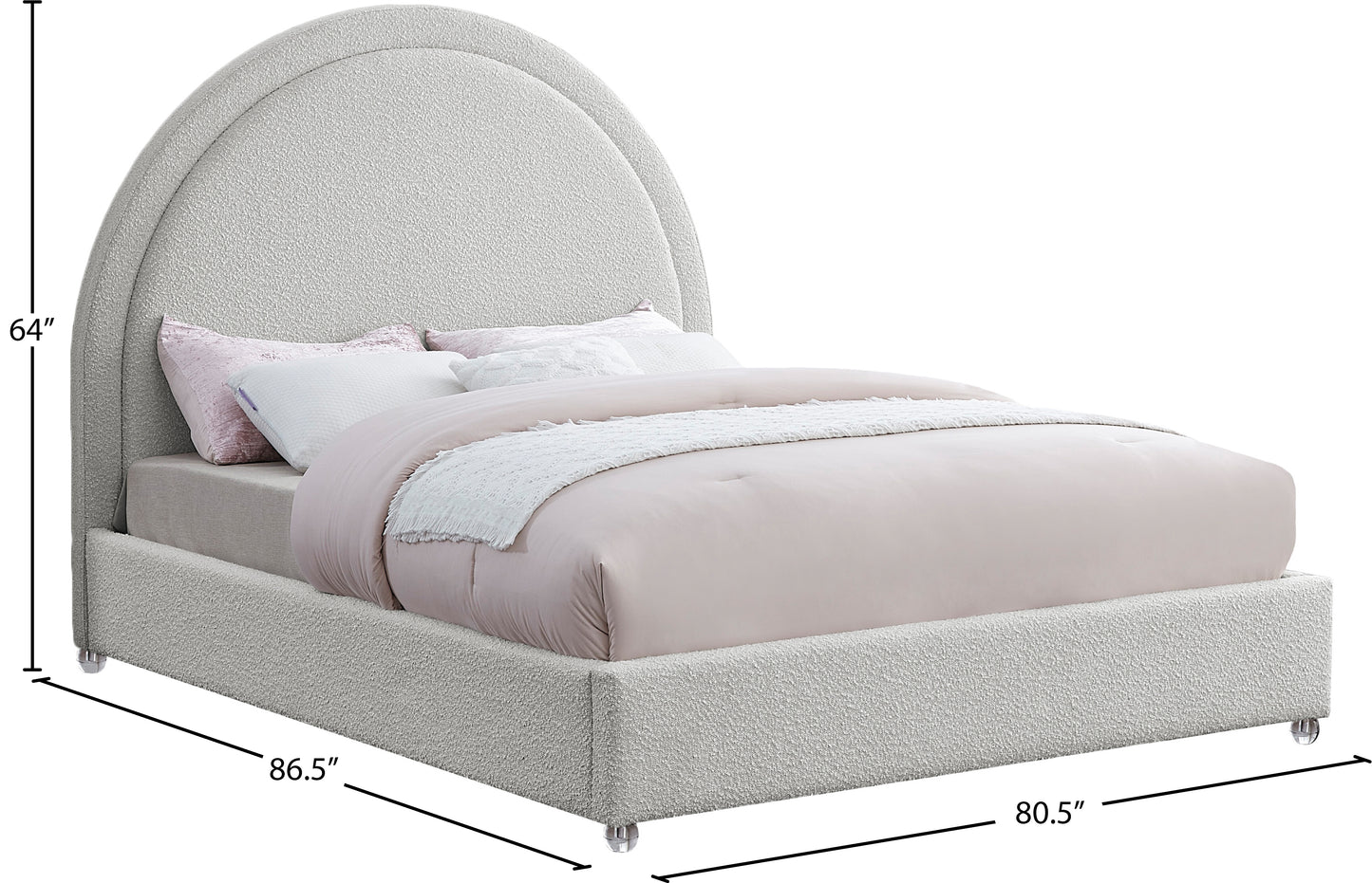 emory cream fabric king bed k