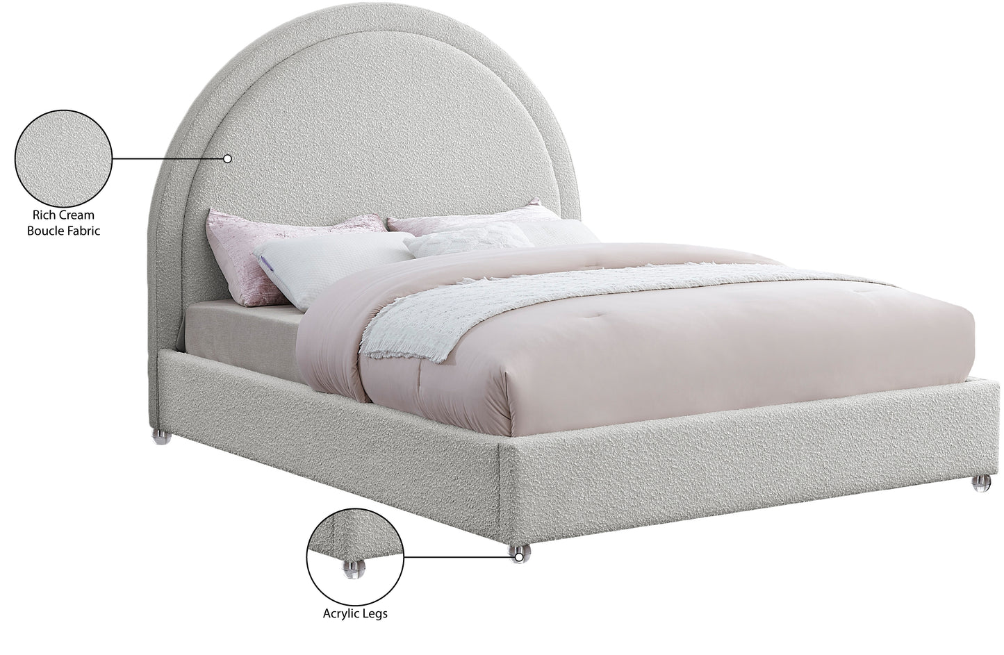 emory cream fabric king bed k